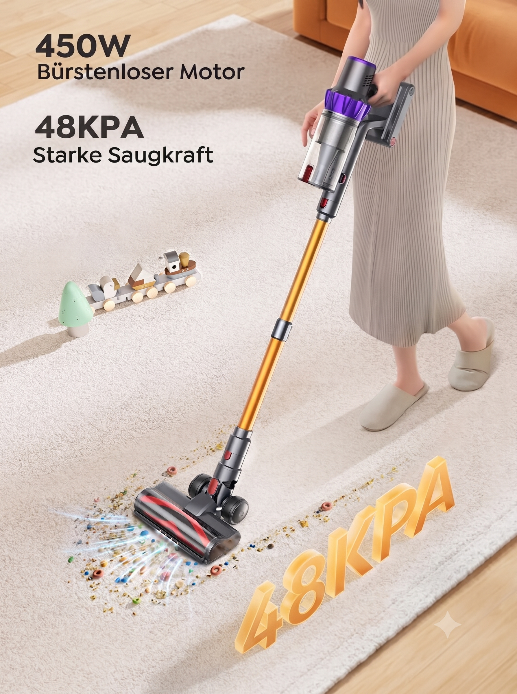 Buture VC80 - 450W 48kPA kabelloser Staubsauger